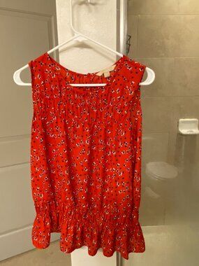 Hope & Harlow Short Floral Red Sleeveless Size Medium Dress